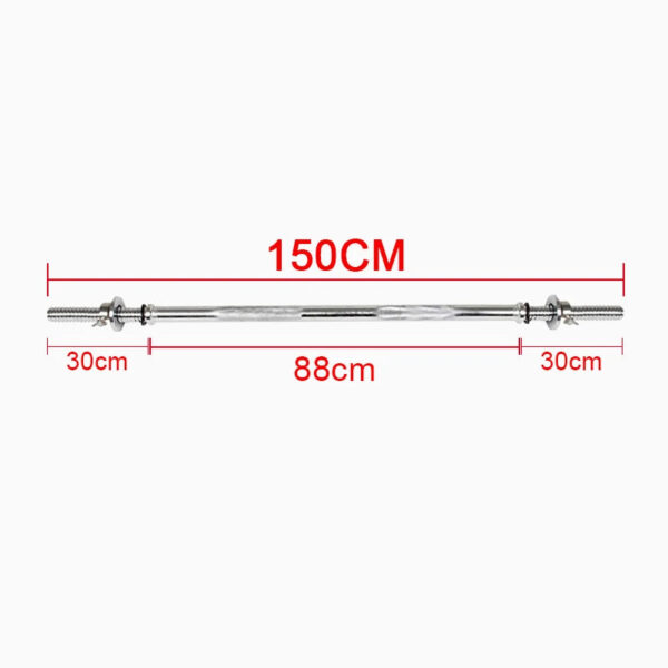 1.2M/1.5M Fitness Training Barbell Bar - 25mm Standard Straight & Curved Dumbbell Rods for Home Gym & Bodybuilding - Image 3