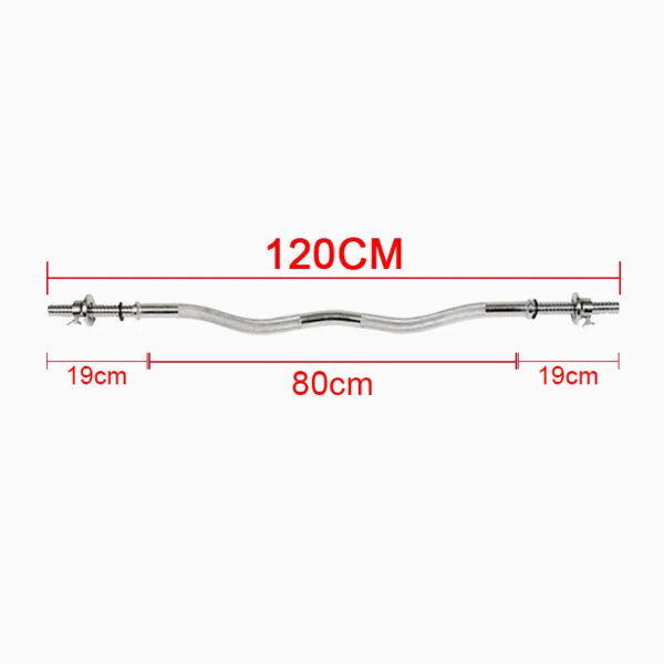 1.2M/1.5M Fitness Training Barbell Bar - 25mm Standard Straight & Curved Dumbbell Rods for Home Gym & Bodybuilding - Image 4