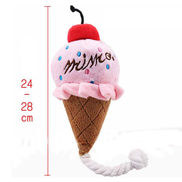 1pc Plush Dog Toys Squeaky Bone Ice Cream - Image 8