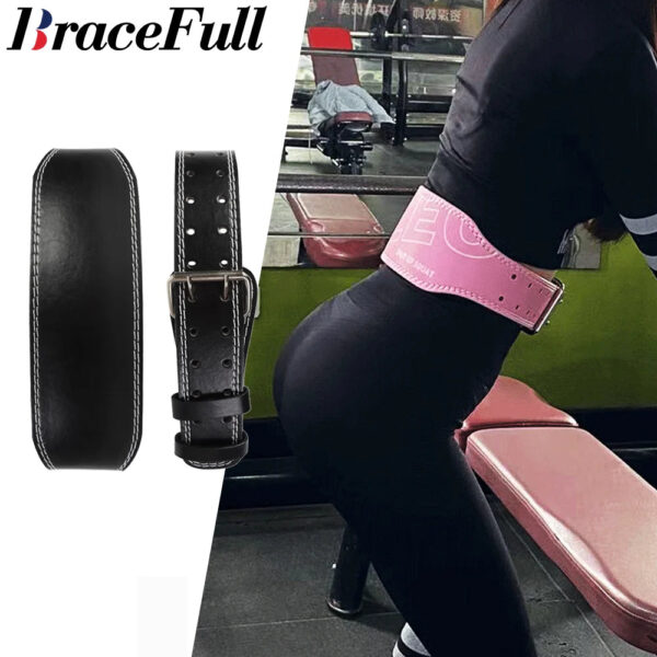 1pc Leather Weight Lifting Belt - Gym Strength Training for Men & Women