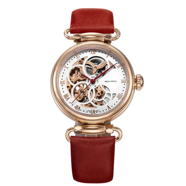 2022 Seagull Fashion Women's Watch Leather Strap Waterproof Automatic Full Hollow Mechanical For Women Watch 811.11.6002 - Image 11