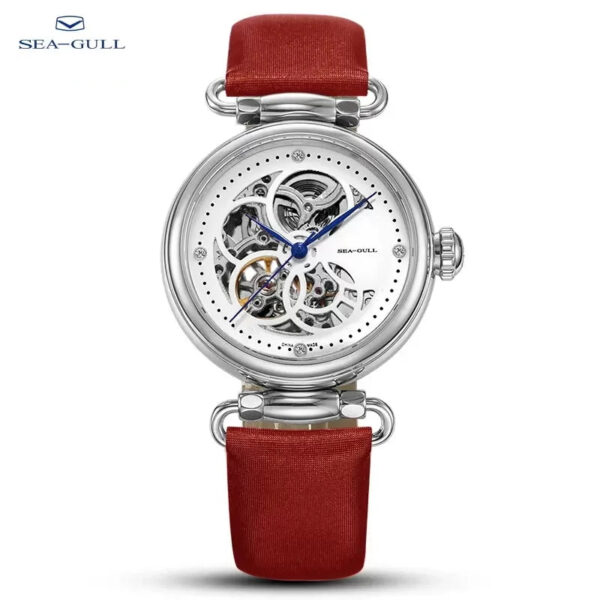 2022 Seagull Fashion Women's Watch Leather Strap Waterproof Automatic Full Hollow Mechanical For Women Watch 811.11.6002 - Image 12