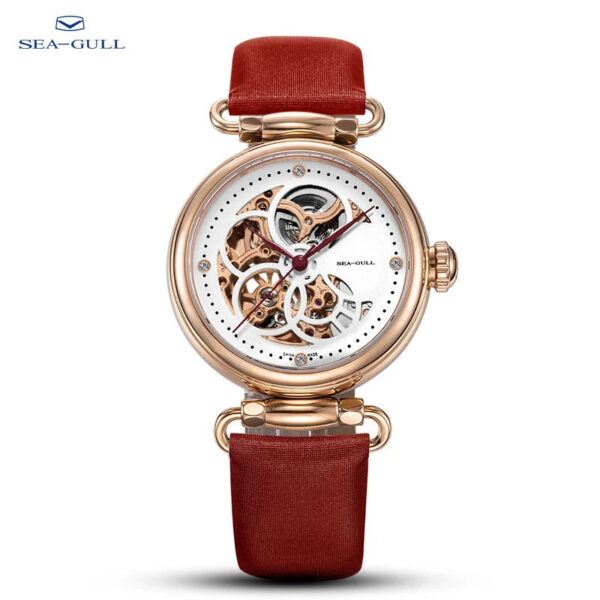 2022 Seagull Fashion Women's Watch Leather Strap Waterproof Automatic Full Hollow Mechanical For Women Watch 811.11.6002 - Image 14