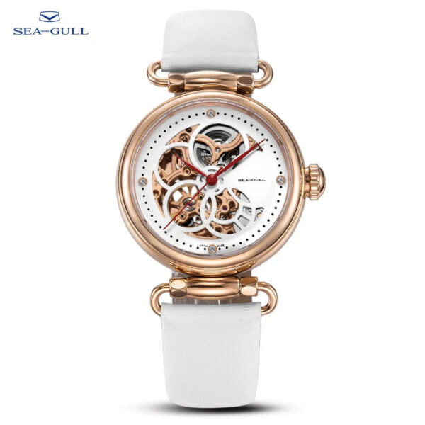 2022 Seagull Fashion Women's Watch Leather Strap Waterproof Automatic Full Hollow Mechanical For Women Watch 811.11.6002 - Image 15