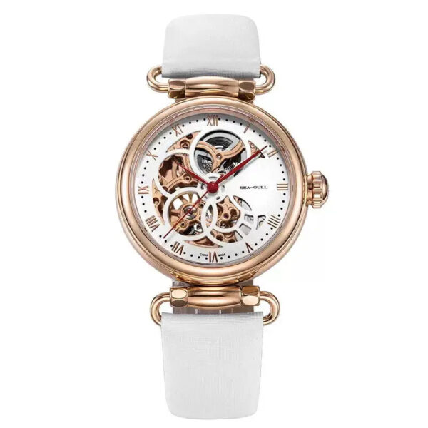 2022 Seagull Fashion Women's Watch Leather Strap Waterproof Automatic Full Hollow Mechanical For Women Watch 811.11.6002 - Image 9