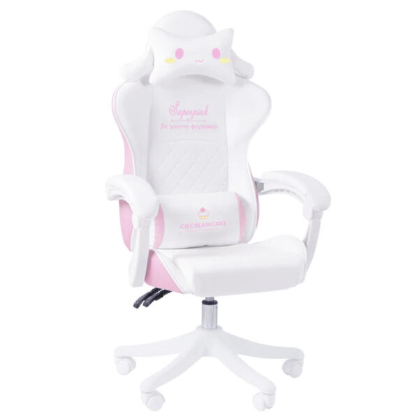 2024 Pink & White Letter Computer Chair Girls living room Study Chair Liftable Rotating Gaming Chair Promotion silla gamer - Image 9