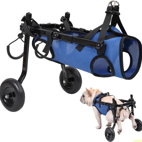 ATUBAN Adjustable Small Dog Wheelchair - Mobility Aid for Disabled Pets (8-20 Pounds)