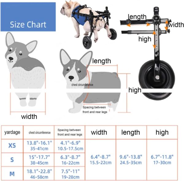 ATUBAN Adjustable Small Dog Wheelchair - Mobility Aid for Disabled Pets (8-20 Pounds) - Image 7