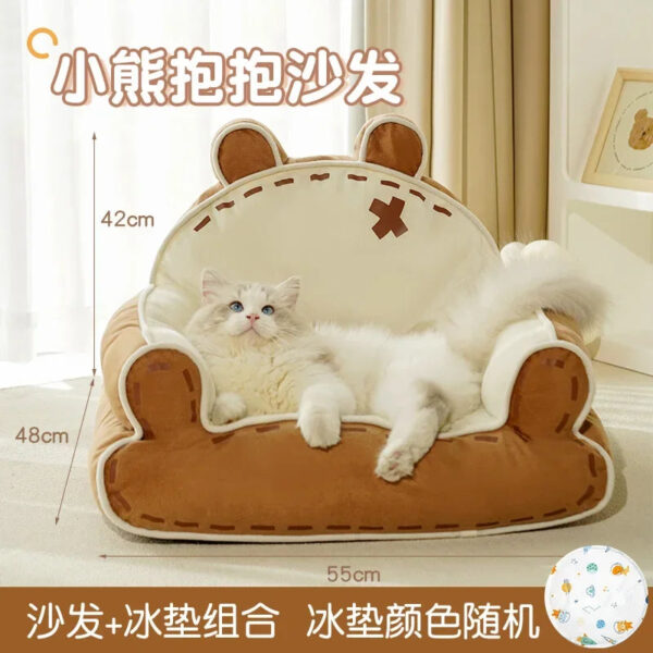 Cat's Nest Cat Sofa Queen with Ice Cushion Pet Mattress Washable Semi-enclosed kennel available all the year round. - Image 8