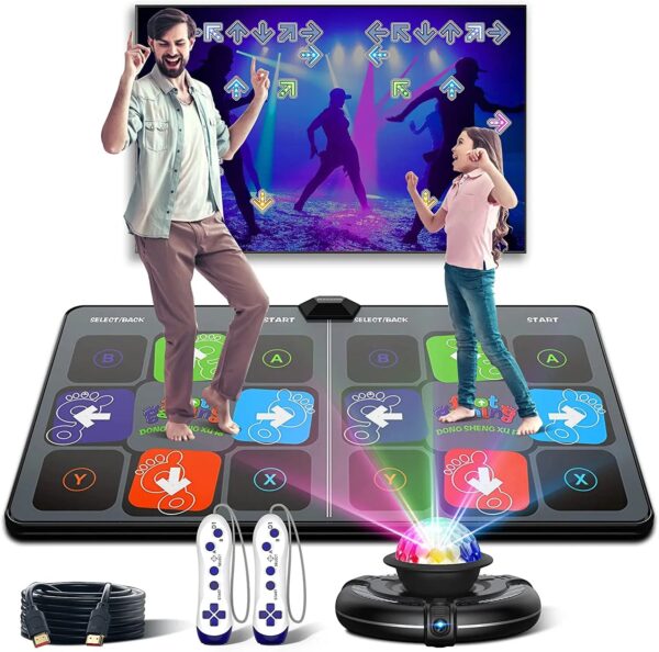 Dance Mat Game for TV/PC - Family Sports Video Game, Anti-Slip Music Fitness Carpet, Wireless Double Controller, Folding Dancing Pad