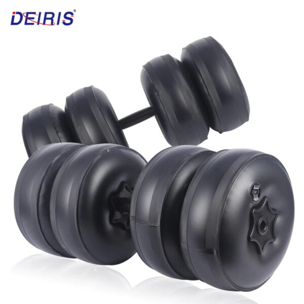 Deiris Adjustable Water-Filled Travel Dumbbell Set (1-35 KG) - Portable Fitness Weights for Home Gym Training