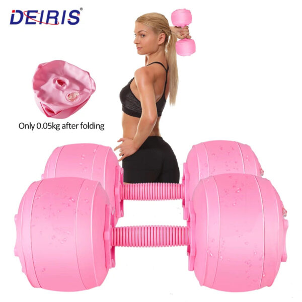 Deiris Adjustable Water-Filled Travel Dumbbell Set (1-35 KG) - Portable Fitness Weights for Home Gym Training - Image 2