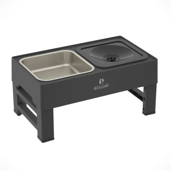 ELS PET Adjustable Raised Dog Bowls with Slow Feeder and Non-Spill Water Bowl for Pets - Image 3