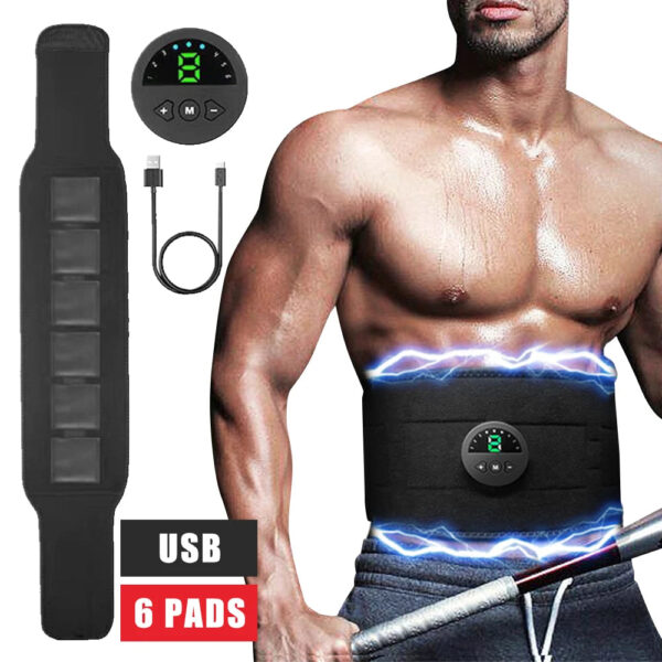 EMS Electric Abdominal Body Slimming Belt - Unisex Muscle Stimulator Massager for Fitness and Weight Loss