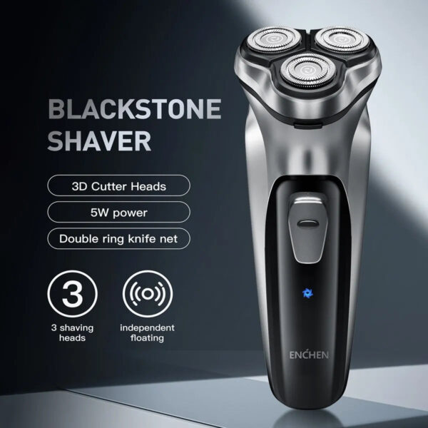 ENCHEN Blackstone Electrical Rotary Shaver for Men 3D Floating Blade Washable Type-C USB Rechargeable Shaving Beard Machine - Image 3