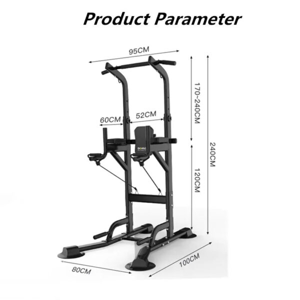 Multifunction Gym Fitness Pull-Up Rack & Horizontal Bar Set for Muscle Training with Drawstring Handle - Image 2