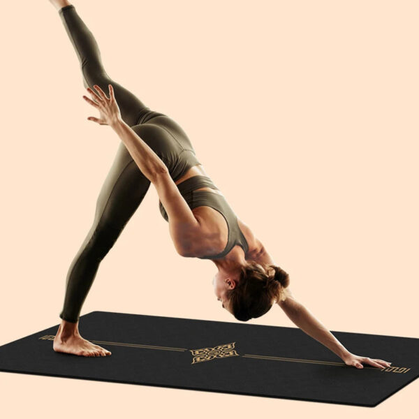 Luxury Black Gold 6mm TPE Non-Slip Yoga Mat for Fitness and Exercise - Image 6