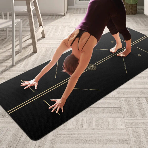 Luxury Black Gold 6mm TPE Non-Slip Yoga Mat for Fitness and Exercise - Image 8