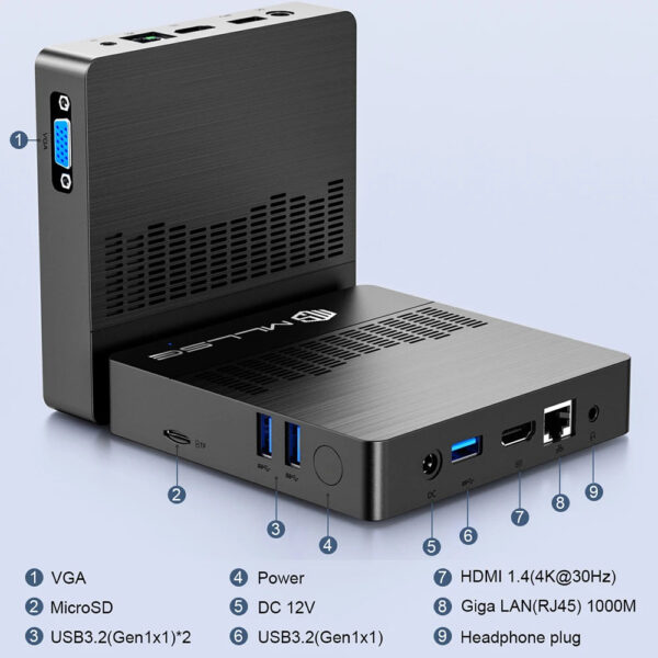 MLLSE Mini PC M2 Air Intel Gemini Lake N4000 Windows 11 6GB RAM 128GB ROM Dual-Band WiFi Bluetooth USB Mini Computer - Image 8