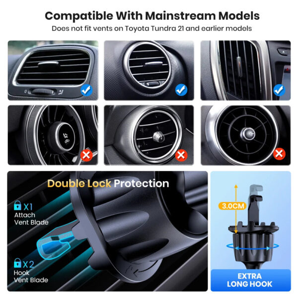 Mobile Phone Holder Air Outlet Gravity Sensor Car Holder Riangle Gravity Frosted Simplicity Solid Metallic Material - Image 7