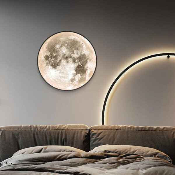 Moon wall lamp modern led lights wall decor mural lighting decoration salon background wall light luxury bedroom lamps For home - Image 8