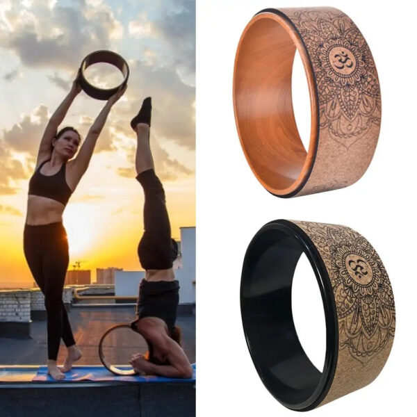 Natural Cork Yoga Wheel - Fitness & Pilates Circle for Improved Back Bends & Stretching - Image 6