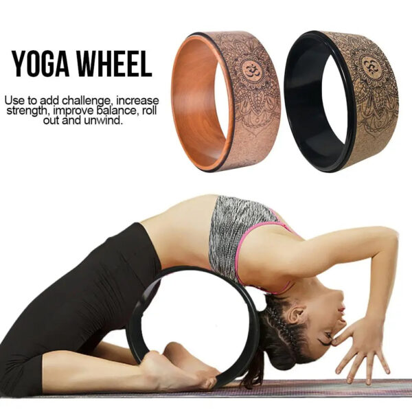 Natural Cork Yoga Wheel - Fitness & Pilates Circle for Improved Back Bends & Stretching - Image 8