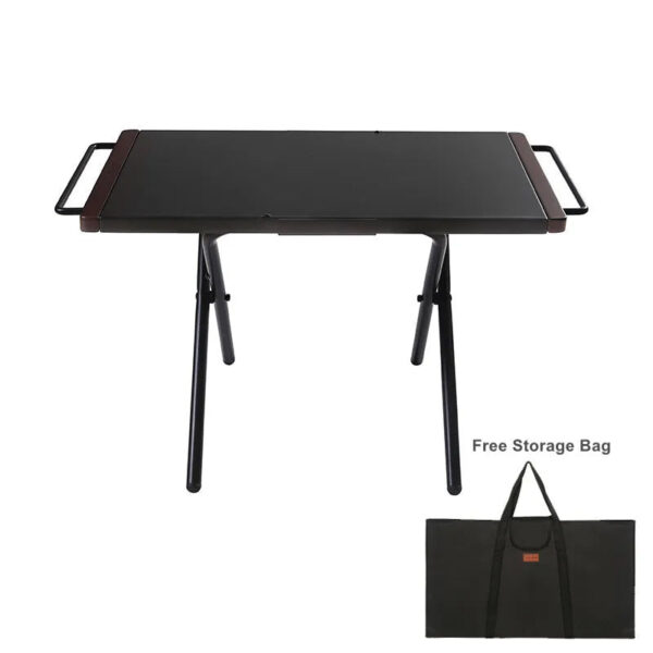 Portable Folding Outdoor Camping Table - Steel Plate, Ideal for Picnics, Barbecues, Climbing, and Fishing - Image 2