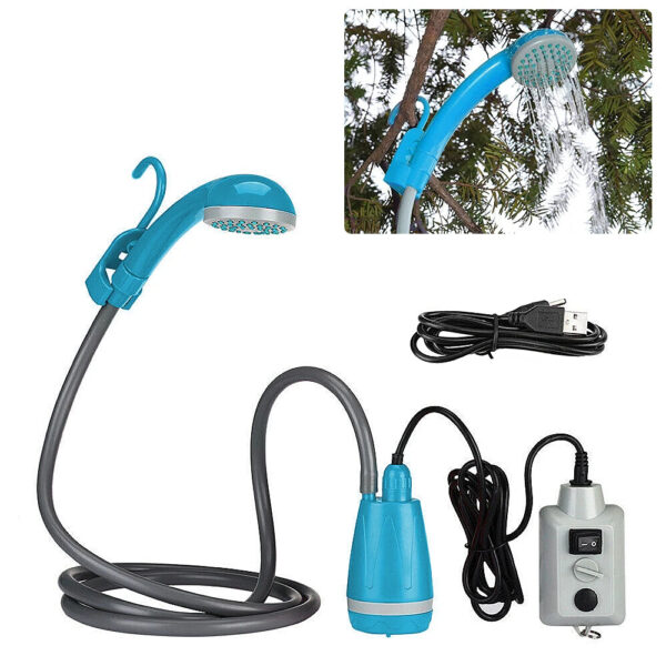 Rechargeable Portable Camping Shower with Digital Display for Outdoor Hiking and Traveling - Image 6