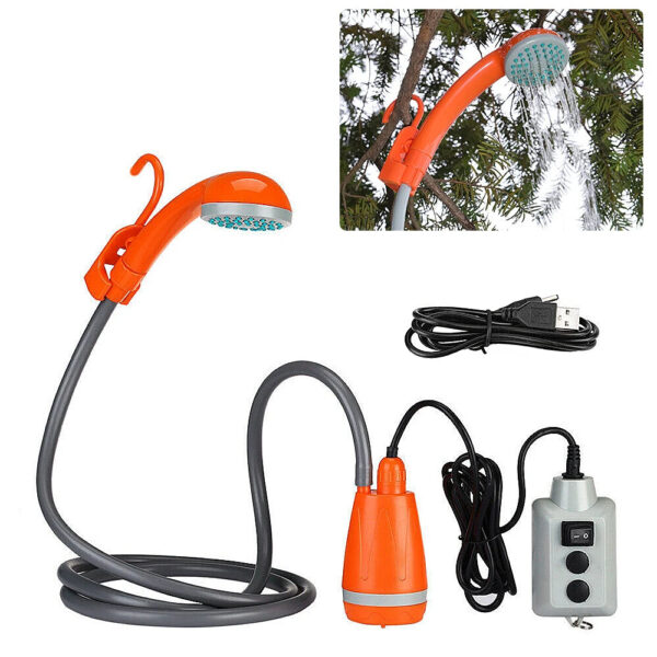 Rechargeable Portable Camping Shower with Digital Display for Outdoor Hiking and Traveling - Image 9