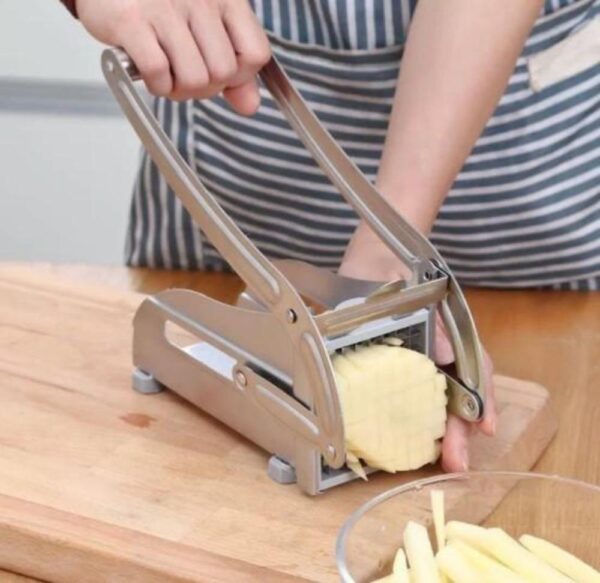 Stainless Steel French Fry and Potato Cutter with 2 Blades - Image 4