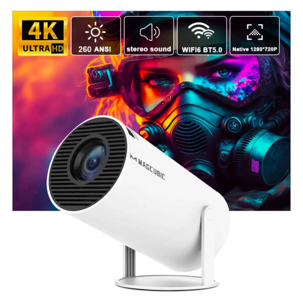 Transpeed 4K Wifi6 Projector Android 11 260 ANSI Dual WIFI Allwinner H713 BT5.0 1280*720P Home Cinema Outdoor portable HY300 Pro - Image 2